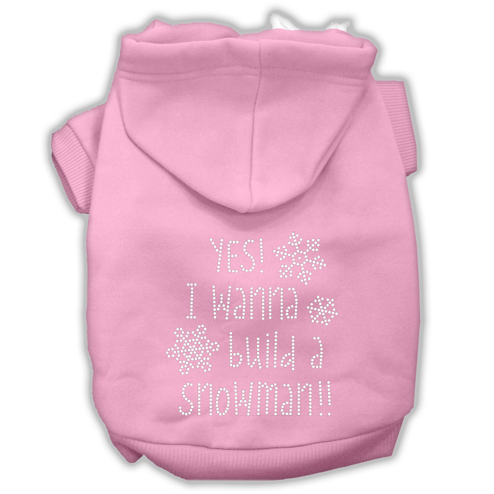 Yes! I want to build a Snowman Rhinestone Dog Hoodie Light Pink XXXL